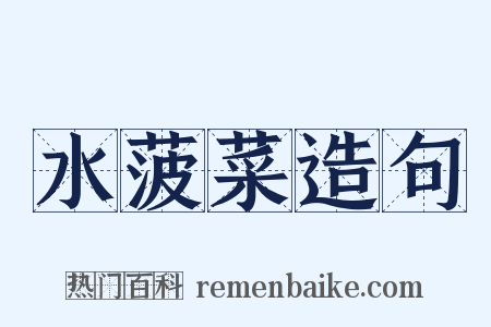 水菠菜造句是什么意思的图片